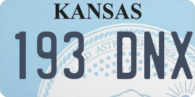 KS license plate 193DNX