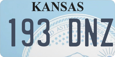 KS license plate 193DNZ