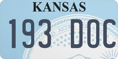 KS license plate 193DOC