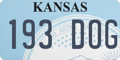 KS license plate 193DOG