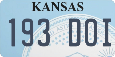 KS license plate 193DOI