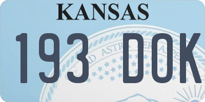 KS license plate 193DOK