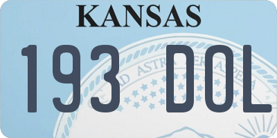 KS license plate 193DOL