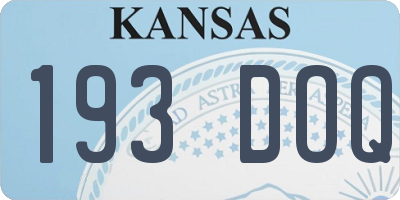 KS license plate 193DOQ