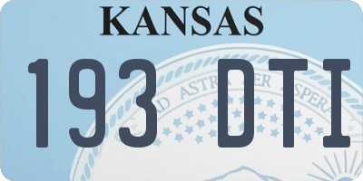 KS license plate 193DTI
