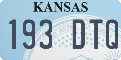 KS license plate 193DTQ