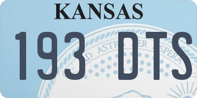 KS license plate 193DTS