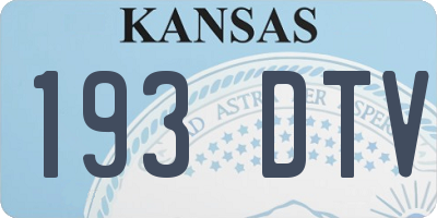 KS license plate 193DTV