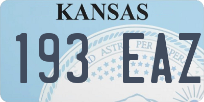 KS license plate 193EAZ