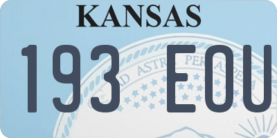 KS license plate 193EOU