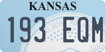 KS license plate 193EQM