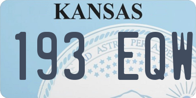 KS license plate 193EQW