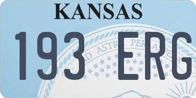 KS license plate 193ERG