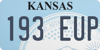 KS license plate 193EUP