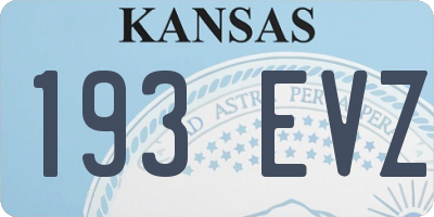 KS license plate 193EVZ