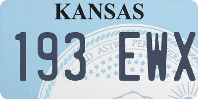 KS license plate 193EWX