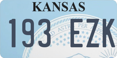 KS license plate 193EZK