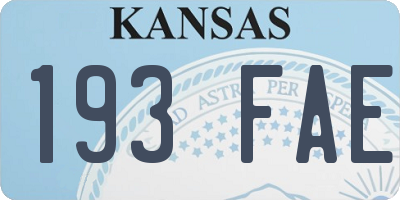 KS license plate 193FAE