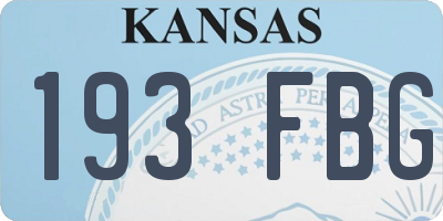 KS license plate 193FBG
