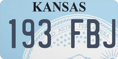 KS license plate 193FBJ