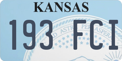 KS license plate 193FCI