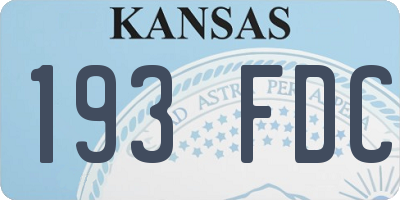 KS license plate 193FDC