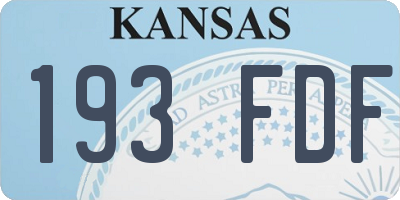 KS license plate 193FDF