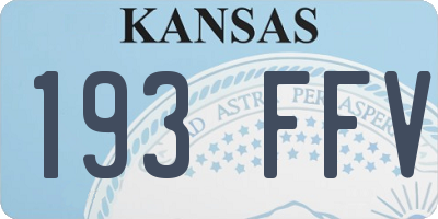 KS license plate 193FFV