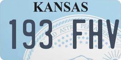 KS license plate 193FHV