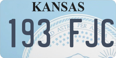 KS license plate 193FJC
