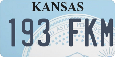 KS license plate 193FKM