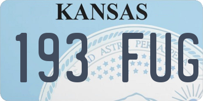 KS license plate 193FUG