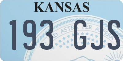 KS license plate 193GJS