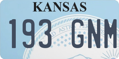 KS license plate 193GNM