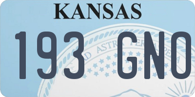 KS license plate 193GNO