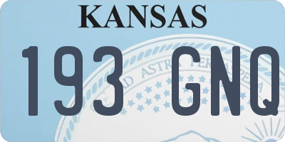 KS license plate 193GNQ
