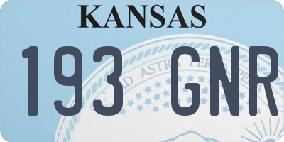 KS license plate 193GNR