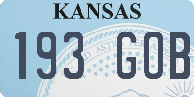 KS license plate 193GOB