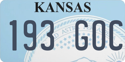 KS license plate 193GOC