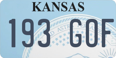 KS license plate 193GOF