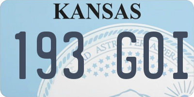 KS license plate 193GOI