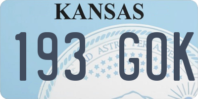 KS license plate 193GOK