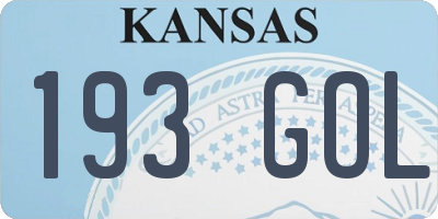 KS license plate 193GOL
