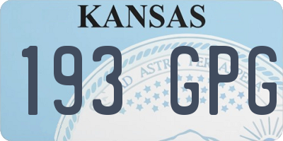 KS license plate 193GPG
