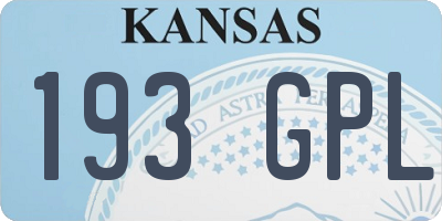 KS license plate 193GPL
