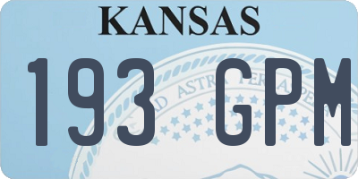 KS license plate 193GPM