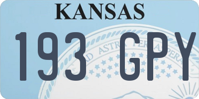KS license plate 193GPY
