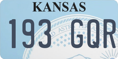 KS license plate 193GQR