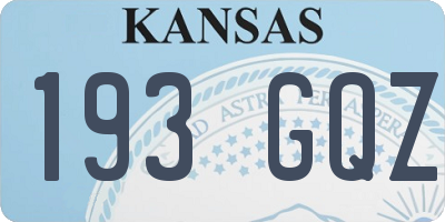 KS license plate 193GQZ