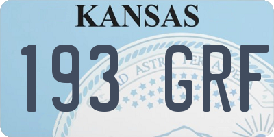 KS license plate 193GRF